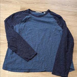 Vince Blue and Black Long Sleeve Baseball shirt size large